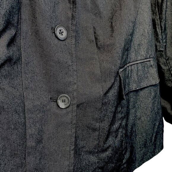 Lane Bryant Plus Size 26 Blazer Black Stretch Denim Womens Jacket - Picture 6 of 8